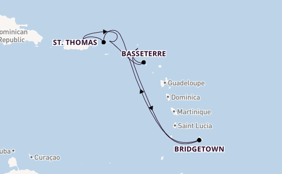 Caribbean vanaf San Juan, Puerto Rico met de Norwegian Prima