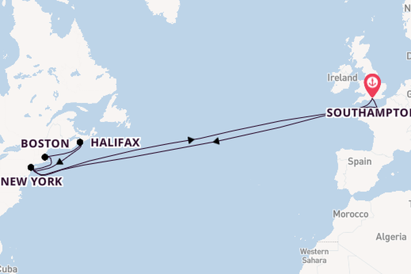 Transatlantic from Southampton, England with the Queen Mary 2