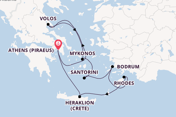 Eastern Mediterranean from Athens (Piraeus), Greece with the Norwegian Viva