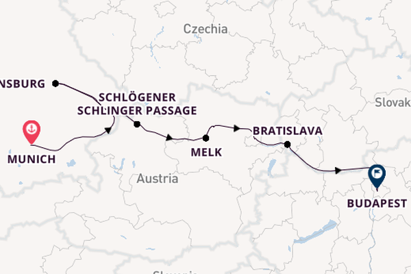 Danube River, Europe from Munich, Germany with the Scenic Ruby