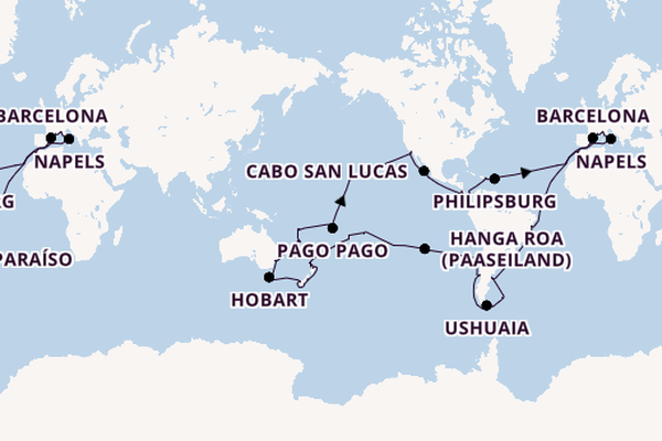 Wereldreizen vanaf Civitavecchia (Rome), Italië met de MSC Magnifica