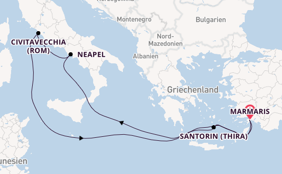 Mittelmeer ab Marmaris, Türkei auf der MSC Divina