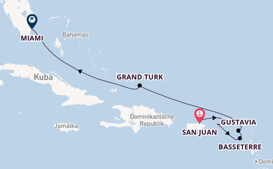 Karibik ab San Juan, Puerto Rico auf der Explora III