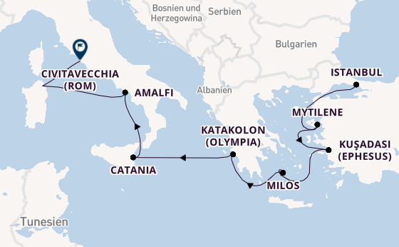Mittelmeer ab Istanbul, Türkei auf der Sirena