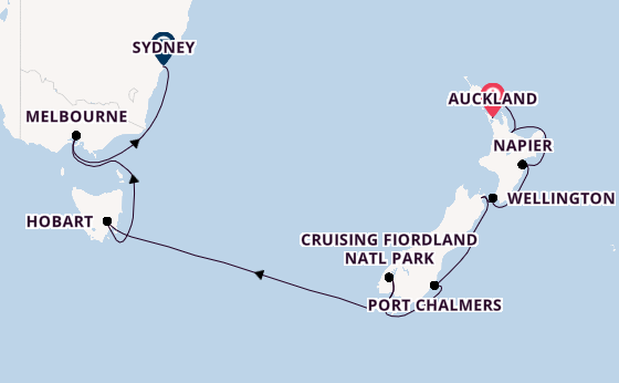 New Zealand from Auckland, New Zealand with the Noordam