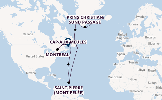 trans-Atlantisch vanaf Reykjavik, IJsland met de Seabourn Quest