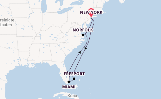 USA Ostküste ab New York auf AIDAluna
