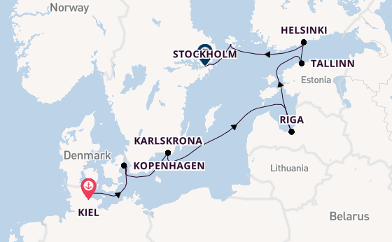 Oostzee vanaf Kiel, Duitsland met de HANSEATIC nature
