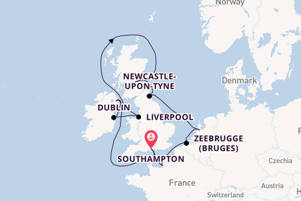 British Isles from Southampton, England with the Norwegian Sky