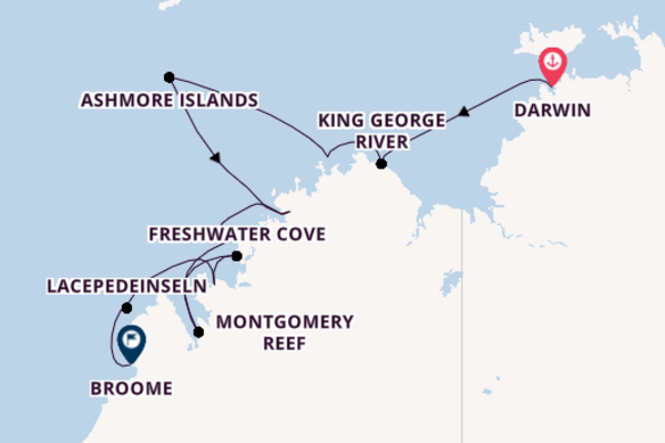 Australien ab Darwin, Australien auf der Seabourn Pursuit