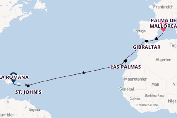 Mein Schiff 2 - Von Mallorca zu den Traumstränden der Karibik