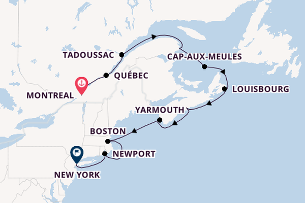 Amerikaanse Oostkust vanaf Montreal, Canada met de Le Lyrial