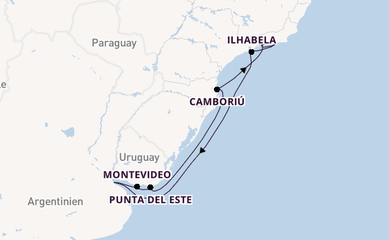 Südamerika ab Buenos Aires, Argentinien auf der Costa Serena