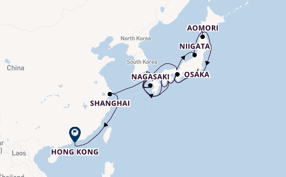 East Asia from Tokyo, Japan with the Noordam
