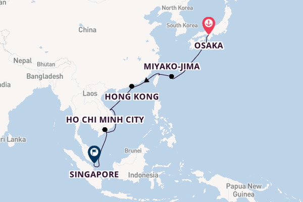 South East Asia from Osaka, Japan with the Seabourn Encore