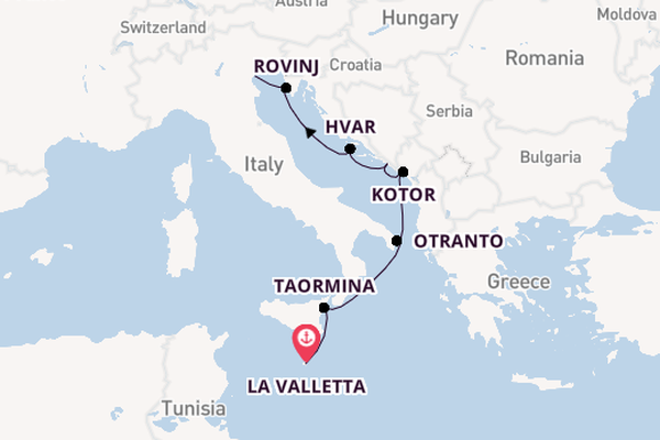 Middellandse Zee vanaf La Valletta, Malta met de L'Austral