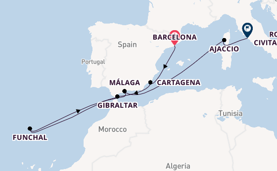 Western Mediterranean from Barcelona, Spain with the Celebrity Equinox