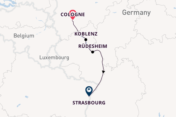 Rhine River, Europe from Cologne, Germany with the MS Lafayette 