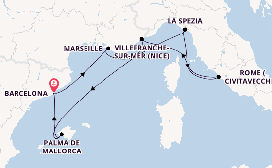 Western Mediterranean from United Kingdom with the Valiant Lady