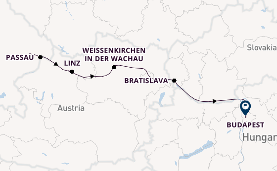 Danube River, Europe from Vilshofen, Germany with the AmaReina