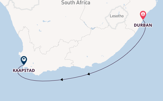 Zuid-Afrika vanaf Durban, Zuid-Afrika met de MSC Armonia