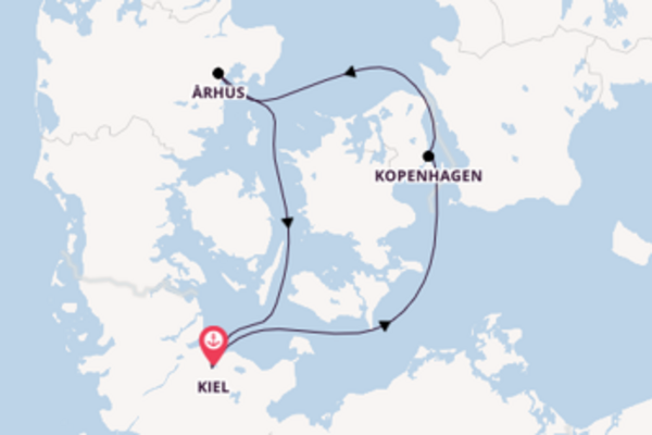 Cruise naar Kiel via Kopenhagen