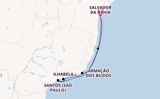 Brasilien ab Salvador da Bahia, Brasilien auf der MSC Virtuosa