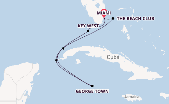 Caribbean from Miami, Florida, USA with the Resilient Lady