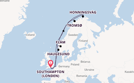 Noorwegen vanaf Southampton (Londen), Engeland met de Celebrity Apex
