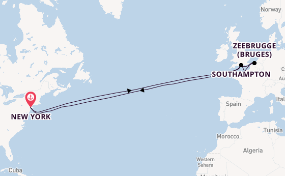 Transatlantic from New York, USA with the Queen Mary 2