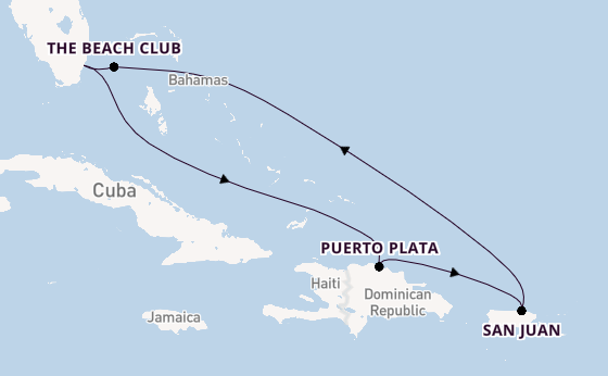Caribbean from Miami, Florida, USA with the Resilient Lady