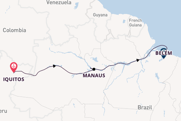 Brazilië vanaf Iquitos, Peru met de HANSEATIC spirit