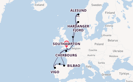 Norway from Southampton, England with the Arvia