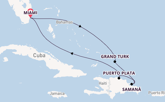 Caribbean from Miami, Florida with the Resilient Lady