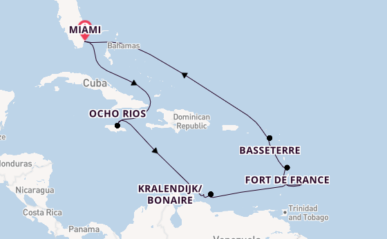Caribbean from Miami, Florida, USA with the Seven Seas Grandeur
