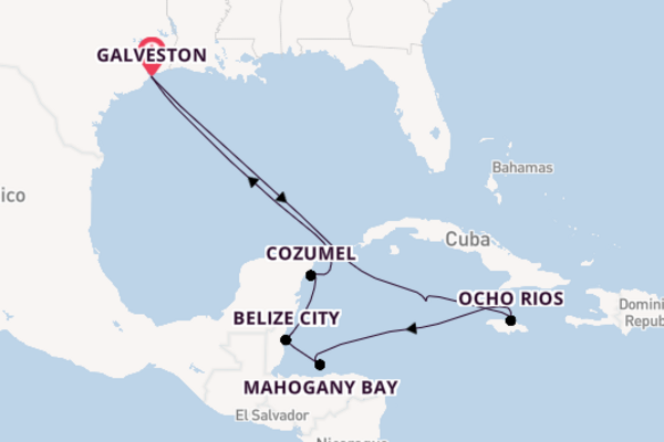 Cruise in 11 dagen naar Galveston met Carnival Cruise Line
