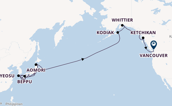 Transpazifik ab Tokio, Japan auf der Seven Seas Splendor