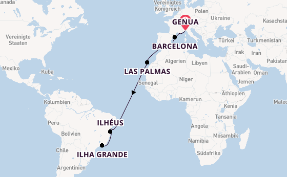 Transatlantik ab Genua, Italien auf der MSC Divina