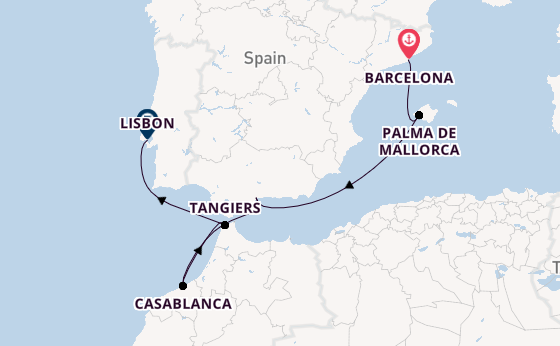 Western Mediterranean from Barcelona, Spain with the Mariner of the Seas