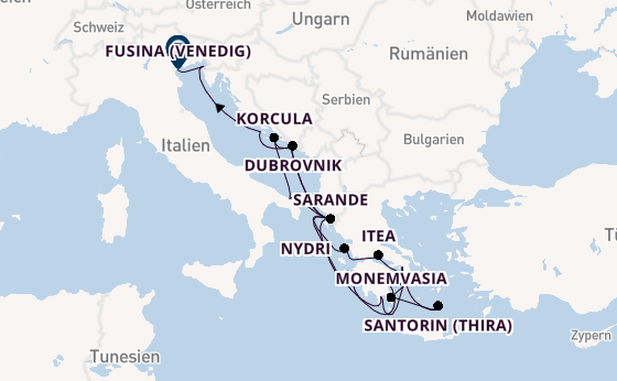 Östliches Mittelmeer ab Piräus (Athen), Griechenland auf der Seabourn Quest