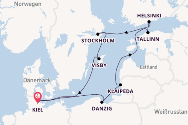 Ostsee ab Kiel auf der Mein Schiff 7