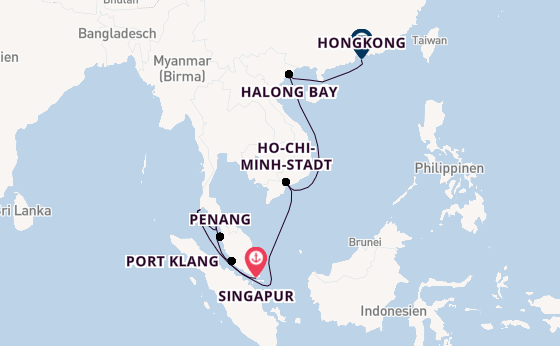 Südostasien ab Singapur, Singapur auf der Coral Princess