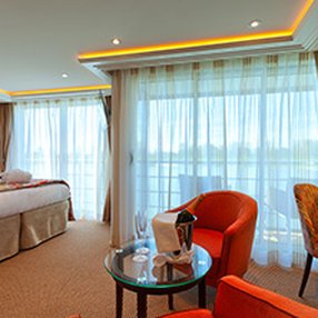 Come aboard the undefined and discover one of 15 cabin categories on a total of 4 decks that can accommodate 158 passengers. Choose your dream cabin and feel at home on board the undefined!