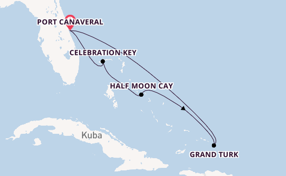 Karibik ab Port Canaveral, USA auf der Carnival Vista