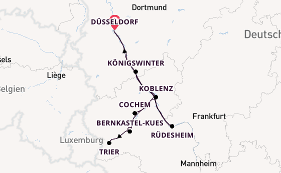 Rhein ab Düsseldorf, Deutschland auf der VIVA TIARA