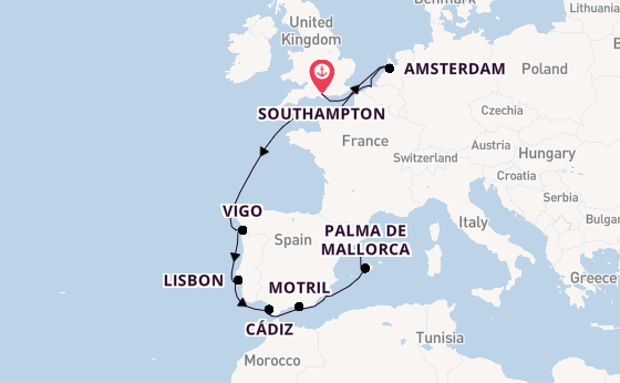 Western Mediterranean from Australia with the Norwegian Sky