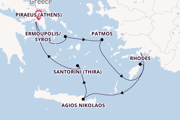 Eastern Mediterranean from Piraeus (Athens), Greece with the Azamara Onward