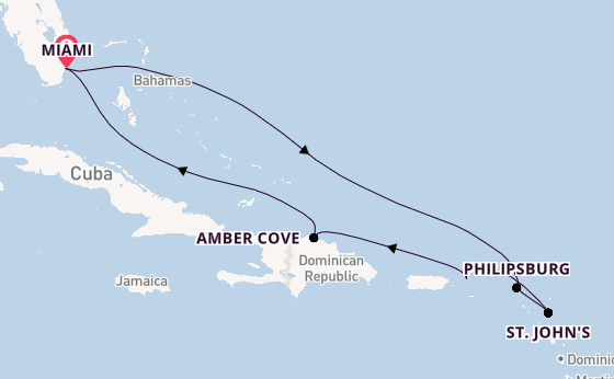 Caribbean vanaf Miami, Verenigde Staten met de MSC Seashore