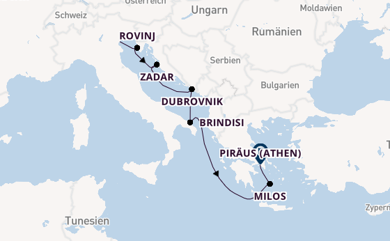 Mittelmeer ab Fusina (Venedig) auf der EXPLORA II