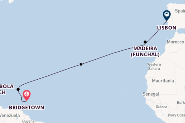 Southern Caribbean from Bridgetown, Barbados with the Seabourn Ovation 